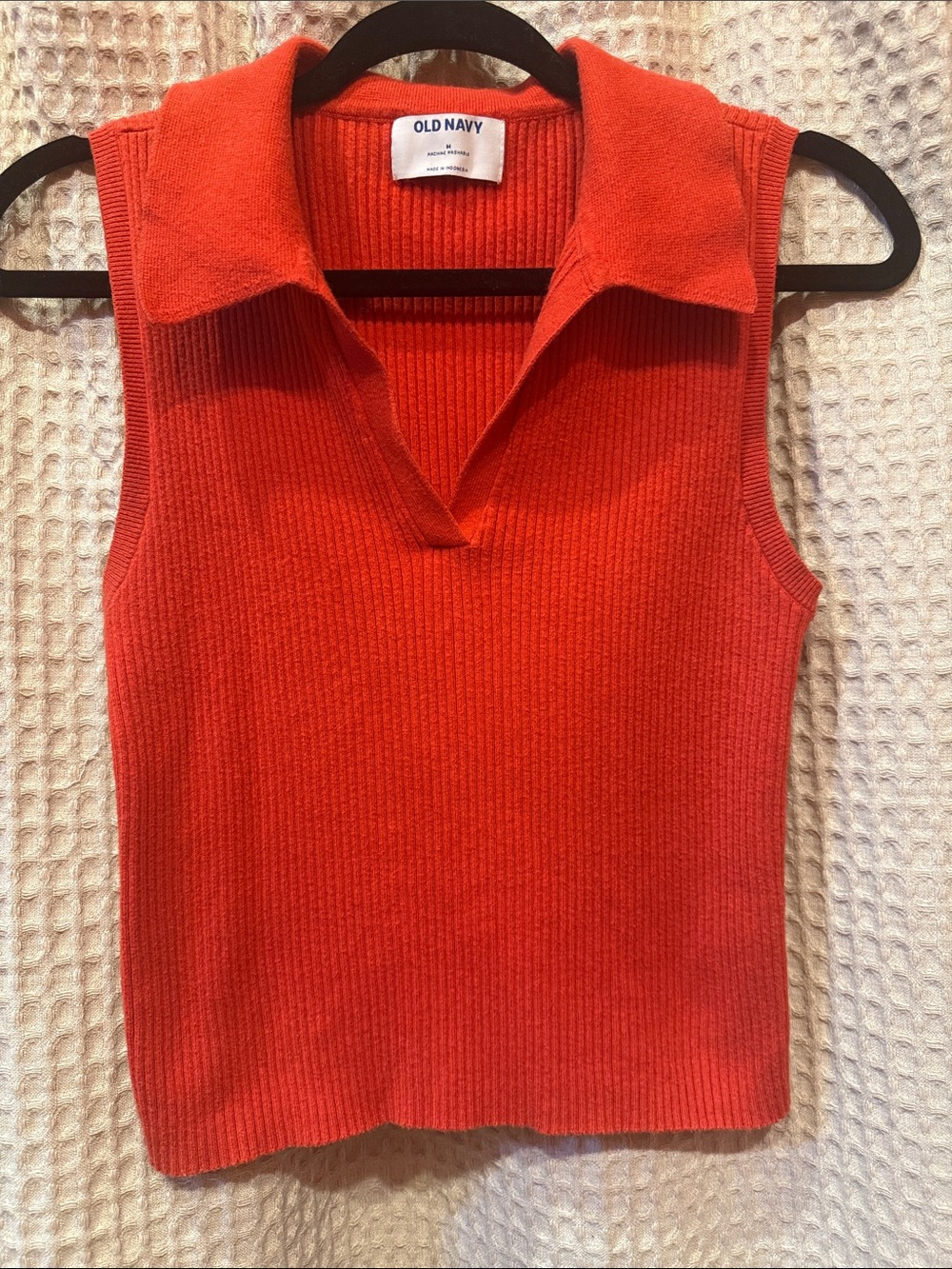 ⚜️ red OLD NAVY ribbed cardigan sz M